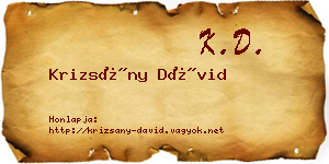 Krizsány Dávid névjegykártya