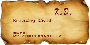 Krizsány Dávid névjegykártya