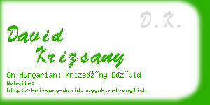 david krizsany business card